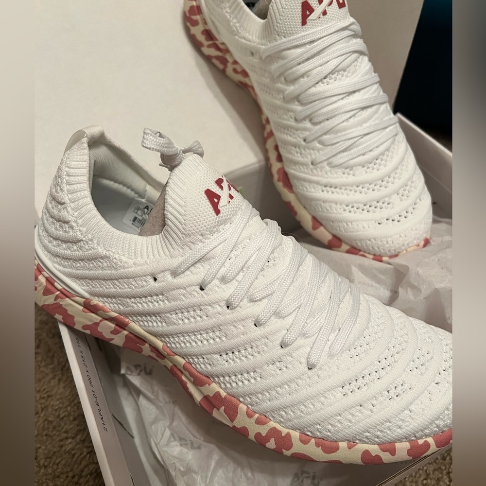 APL Women's White and Pink Sneakers